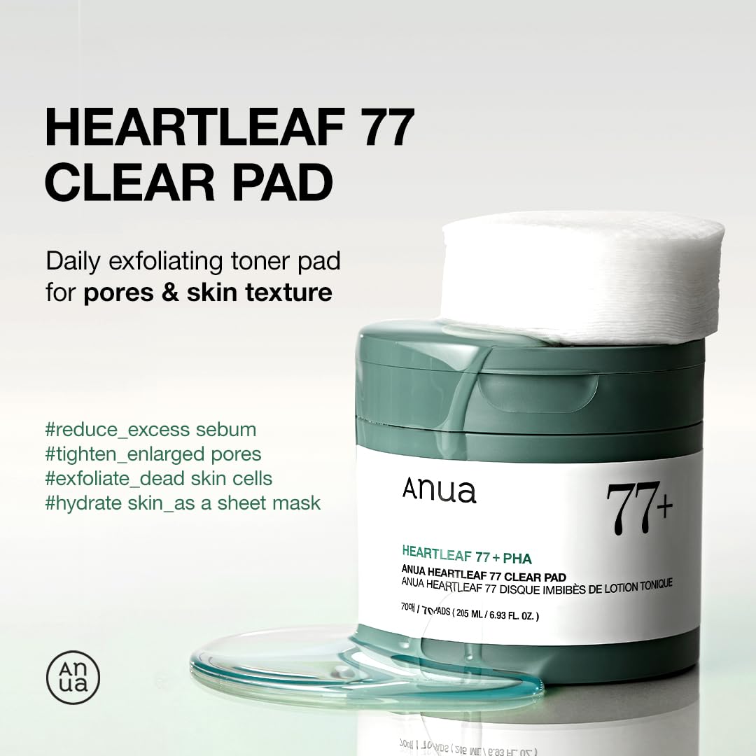 Heartleaf(魚腥草)77% 爽膚墊 適用於玻璃皮膚的溫和去角質