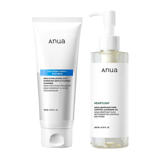 8 玻尿酸保濕 泡沫潔面乳 & 魚腥草深層卸妝油  適用敏感肌深層清潔