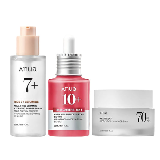 熱門護膚三件套 – 稻米 7+ 神經醯胺精華、煙酰胺 10+ TXA4 精華、70% 積雪草舒緩面霜